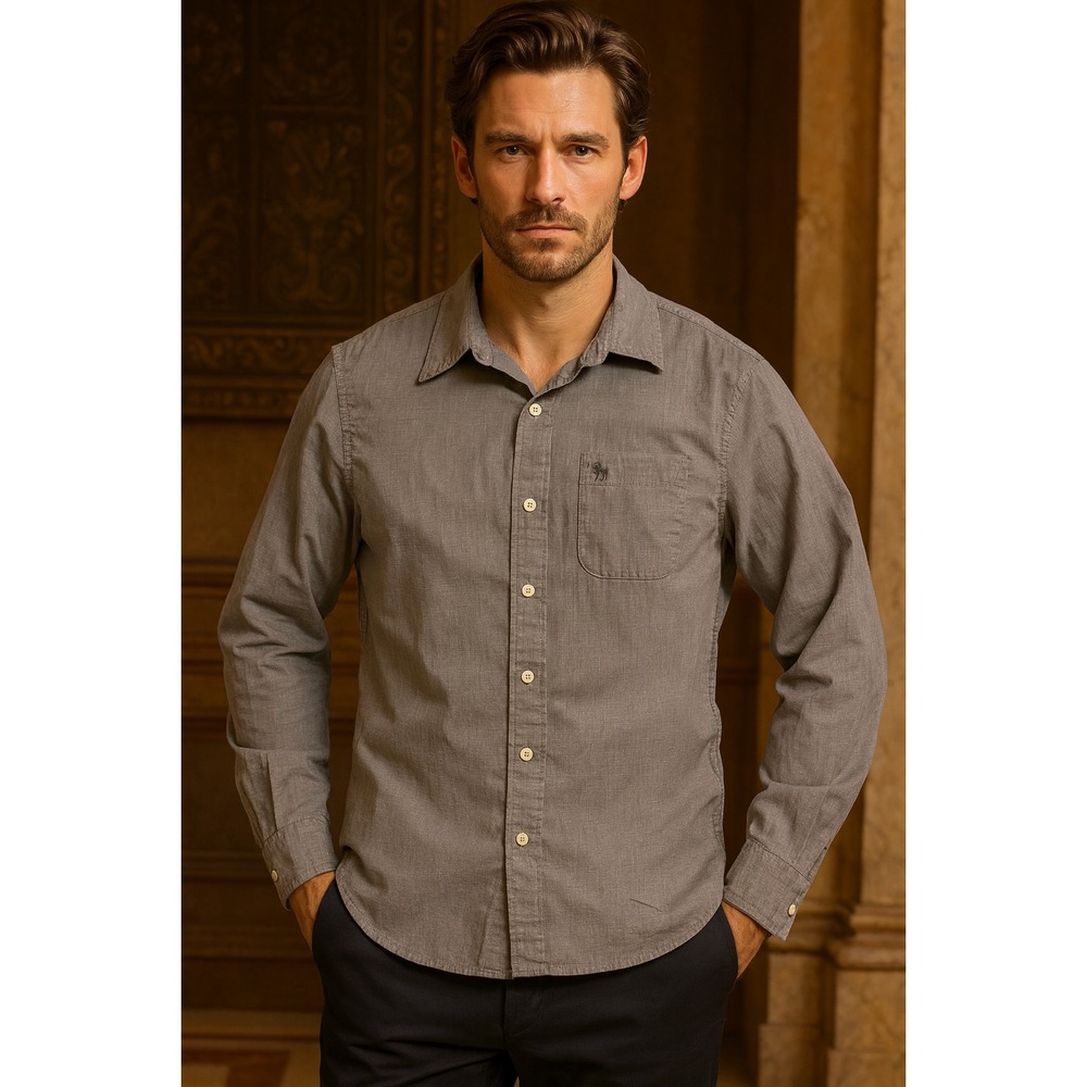 Abercrombie & Fitch 'Muscle' Gray Shirt SZ Large Streetwear Business Career